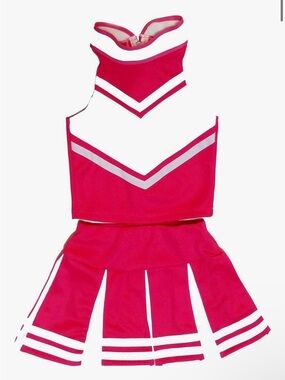 Hot Pink & White Cheerleading Two-Piece Set Size Medium
